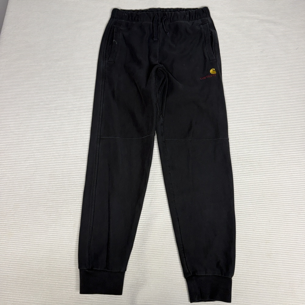Vtg Carhartt Pants Mens M Black 00s Fleece Sweatpants Joggers Logo Y2k